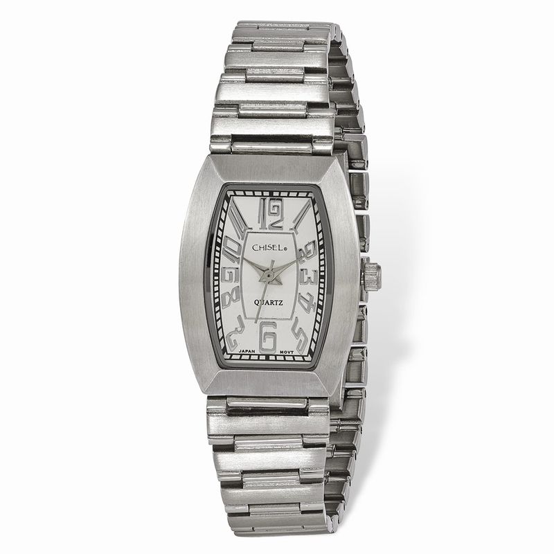 Chisel Ladies Stainless Steel White Tonneau Dial Watch